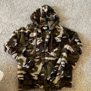 cozy camouflage zip up